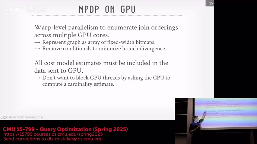 GPU 搜索的位图、Warp 与统计前提,课程视频 33:00